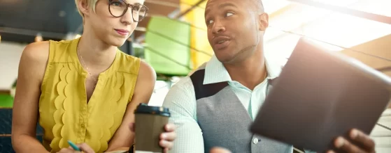 two people discussing telematics