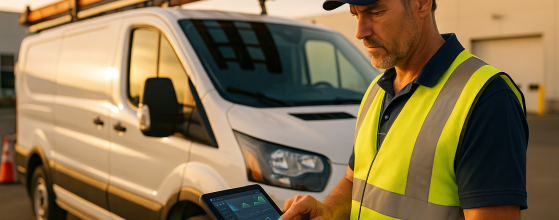 a service van implementing accident reduction using telematics